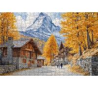 Jigsaw Puzzles for Adults 1000 Alps 1000 Piece Jigsaw Puzzles for Adults Challenging Puzzle Educational Game for The Whole for Women Gifts for Men Wall Art Room Decor Small Town 30x20 Inches RXPT-4328