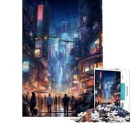 Jigsaw Puzzles for Adults 1000 Amazing Cyberpunk Night Puzzles for Adults Hands-on Game But Fun And Humorous Great Gifts for Gaming (Size 75x50cm)