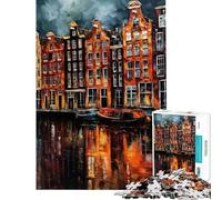 Jigsaw Puzzles for Adults 1000 Amsterdam Netherlands Puzzles for Adults Hands-on Game But Fun And Humorous Great Gifts for Gaming (Size 38x26cm)