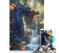 Jigsaw Puzzles for Adults 1000 An Angry Blue Dragon, Fun Games, Decompressing Intellectual, Improving Love between Couples 50x75cm
