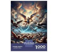 Jigsaw Puzzles for Adults 1000 Angels Vs Demons Epic Battle in Heaven Puzzle for Adults Anti-Stress Toys Improve Memory Gifts for Friends And Family 38x26cm/1000pcs