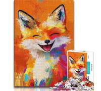 Jigsaw Puzzles for Adults 1000 Animal Happy Fox Teenager Puzzles,family Fun Games Is Ideal As A Gift for The Whole Family (size 75x50cm)