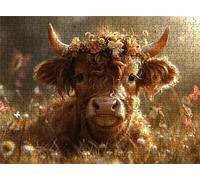 Jigsaw Puzzles for Adults 1000 Animal Ox Puzzle High Definition Wooden Puzzle with Gifts Box Relaxing Home Activity Large Educational Puzzles Modern Home Decor Challenging Games for Adults s7h-583