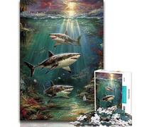 Jigsaw Puzzles for Adults 1000 Animal Shark 1000 Pieces for Teenagers,Stress Reliever Difficult Challenge Unique Home Decor And Gifts (size 38x26cm)