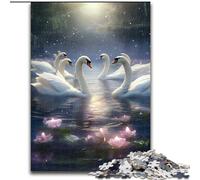 Jigsaw Puzzles for Adults 1000 Animal White Swan Puzzle Made of Wood, Ideal for Office, Bedroom, Living Room Decor 1000pcs(50x75cm)