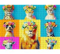 Jigsaw Puzzles for Adults 1000 Animal Wreath Puzzle High Definition Wooden Puzzle with Gifts Box Relaxing Home Activity & Wall Decor Large Educational Puzzles Challenging Games for Adults s7h-379