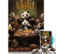 Jigsaw Puzzles for Adults 1000 Animals Playing Poker Puzzles,Challenging Game Gifts for Is Ideal As A Gift for The Whole Family 75x50cm