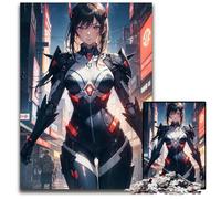 Jigsaw Puzzles for Adults 1000 Anime Cyberpunk Girl Wooden Jigsaw Brain Teaser Game for Teenagers Perfect 1000 PCS(75x50cm)