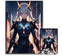 Jigsaw Puzzles for Adults 1000 Anime Cyberpunk Girl Wooden Jigsaw Brain Teaser Game for Teenagers Perfect 1000 PCS(75x50cm)
