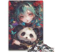 Jigsaw Puzzles for Adults 1000 Anime Girl with Panda Puzzles for Teenagers,Challenging Game Toys Wall Decoration Unique Birthday And Xmas Gifts (26x38cm)