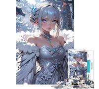 Jigsaw Puzzles for Adults 1000 Anime Snow Queen Challenging To Complete Learning Educational DIY Toys for 14+ Puzzle Game Offered (38x52cm)