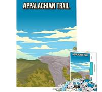 Jigsaw Puzzles for Adults 1000 Appalachian Trail Vintage Travel Poster Relaxing Games Brain Intelligence Challenge Addictive Toys Great Gifts Family Activities (Size 38x26cm)