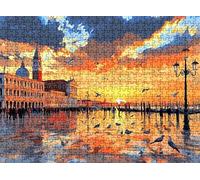 Jigsaw Puzzles for Adults 1000 architecture Sunset, Challenging Difficult Puzzle Wooden, 1000 Piece Jigsaw Puzzles for Adults Educational Game Decompression, Large Size 29.5 x 19.7 inches w0-354