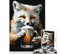 Jigsaw Puzzles for Adults 1000 Arctic Fox Beer Jigsaw Puzzles for Teenagers Birthday Present Parent-child Interaction Toy Intellectual Game (38x26cm)