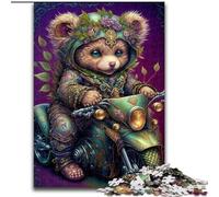 Jigsaw Puzzles for Adults 1000 Art Bear Made of Wood, Making It A Great Gift for Family Fun 50x75cm Challenging Brain Teaser - Relaxing Toy for Teenagers
