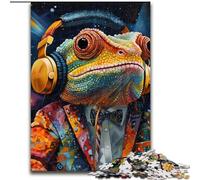 Jigsaw Puzzles for Adults 1000 Art Chameleon Made of Wood, Making It A Great Gift for Family Fun 50x75cm Challenging Brain Teaser - Relaxing Toy for Teenagers