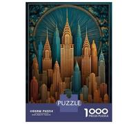 Jigsaw Puzzles for Adults 1000 Art Deco New York Cityscape Puzzles for Adults DIY Toys Pattern Assembly Gifts for Friends And Family 38x26cm/1000pcs