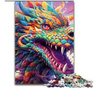 Jigsaw Puzzles for Adults 1000 Art Flying Dragons Made of Wood, for Ages 14+ 50x75cm Birthday Gift Idea, Challenging Brain Teaser Game