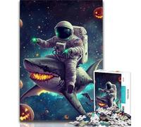 Jigsaw Puzzles for Adults 1000 Astronaut And Shark Adult Jigsaw,learning Educational Is Ideal As A Gift for The Whole Family 75x50cm