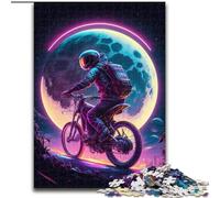 Jigsaw Puzzles for Adults 1000 Astronaut Bike Wooden Jigsaw Puzzles Perfect for Teenager & Families, Ideal (Size 50x75cm)