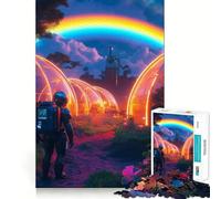 Jigsaw Puzzles for Adults 1000 Astronaut in Biodome Perfect Cut Fun Mind Exercise Toy Peaceful Play Fun Birthday Fun Gift (50x75cm)