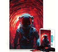 Jigsaw Puzzles for Adults 1000 Astronaut in Red Tunnel Perfect Cut Fun Mind Exercise Toy Peaceful Play Fun Birthday Fun Gift (50x75cm)