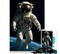 Jigsaw Puzzles for Adults 1000 Astronaut in Space Above Earth Perfect Cut Fun Mind Exercise Toy Peaceful Play Fun Birthday Fun Gift (38x52cm)