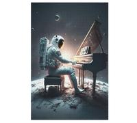 Jigsaw Puzzles for Adults 1000, Astronaut Playing Piano, Educational Toy Good Puzzle Gift for Kids, Home Decor （78×53cm）