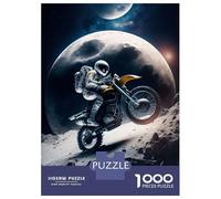 Jigsaw Puzzles for Adults 1000 Astronaut Riding Motorbike Adult Jigsaw Puzzle Toy Wall Decor Difficult Challenge Educational Challenge 70x50cm/1000pcs