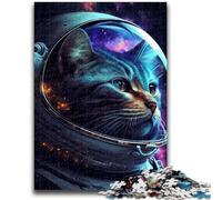 Jigsaw Puzzles for Adults 1000 Astronaut Space Cat Educational Games Home Decoration Educational Game for Birthday, Chrismas 50x75cm
