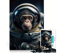 Jigsaw Puzzles for Adults 1000 Astronaut Space Monkey Perfect Cut Fun Mind Exercise Toy Peaceful Play Fun Birthday Fun Gift (38x26cm)