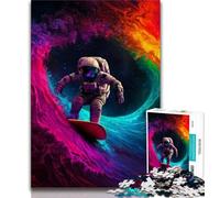 Jigsaw Puzzles for Adults 1000 Astronaut Space Surfing Adult Jigsaw,learning Educational Is Ideal As A Gift for The Whole Family 75x50cm