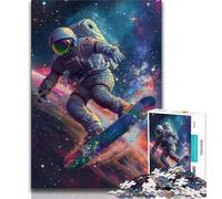 Jigsaw Puzzles for Adults 1000 Astronaut Surfing,Help The Brain Exercise Addictive Toys to Cultivate Patience Artists Collection,Fine Art (38x26cm)