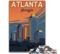 Jigsaw Puzzles for Adults 1000 Atlanta Georgia City Educational Games Home Decoration Educational Game for Birthday, Chrismas (size 38x52cm)