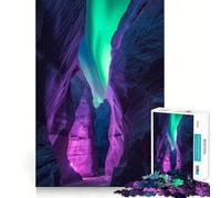 Jigsaw Puzzles for Adults 1000 Aurora Borealis over A Canyon Perfect Cut Fun Mind Exercise Toy Peaceful Play Fun Birthday Fun Gift (50x75cm)