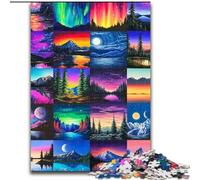 Jigsaw Puzzles for Adults 1000 Aurora Collage, Family Entertainment Toys Is Ideal As Gifts for The Whole Family for 14+ (Size50x75cm)