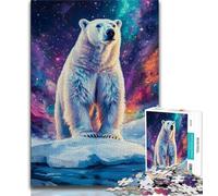 Jigsaw Puzzles for Adults 1000 Aurora Polar Bear Teenager Puzzles,family Fun Games Is Ideal As A Gift for The Whole Family (size 75x50cm)