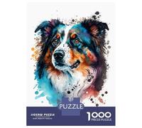 Jigsaw Puzzles for Adults 1000 Australian Shepherd Ink Jigsaw Puzzle Brain Teaser Game But Fun And Humorous Great Gift for Gaming 70x50cm/1000pcs