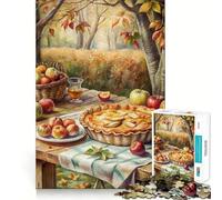 Jigsaw Puzzles for Adults 1000 Autumn Apple Pie Still Life Perfect Cut Fun Mind Exercise Toy Peaceful Play Fun Birthday Fun Gift (38x26cm)