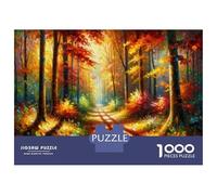 Jigsaw Puzzles for Adults 1000 Autumn Forest Pathway-2 Jigsaws for Adults Relaxing Games Stress Reliever Challenging To Complete 52x38cm/1000pcs