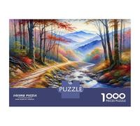 Jigsaw Puzzles for Adults 1000 Autumn Forest Pathway Scene Jigsaws for Adults Relaxing Games Stress Reliever Challenging To Complete 38x26cm/1000pcs