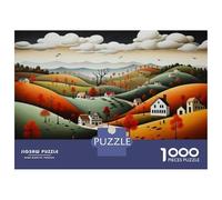 Jigsaw Puzzles for Adults 1000 Autumn Landscape with Houses Jigsaws for Adults Relaxing Games Stress Reliever Challenging To Complete 38x26cm/1000pcs