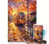 Jigsaw Puzzles for Adults 1000 Autumnal Journey by Tram Perfect Cut Fun Mind Exercise Toy Peaceful Play Fun Birthday Fun Gift (38x26cm)