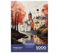 Jigsaw Puzzles for Adults 1000 Autumnal Village Reflections Puzzle for Adults Anti-Stress Toys Improve Memory Gifts for Friends And Family 38x26cm/1000pcs