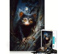 Jigsaw Puzzles for Adults 1000 Aye-aye Lemur in The Night Forest Perfect Cut Fun Mind Exercise Toy Peaceful Play Fun Birthday Fun Gift (38x26cm)