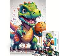 Jigsaw Puzzles for Adults 1000 Baby Dinosaur Basketball Perfect Cut Fun Mind Exercise Toy Peaceful Play Fun Birthday Fun Gift (38x26cm)