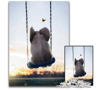Jigsaw Puzzles for Adults 1000 Baby Elephant Swing Garden Difficult Puzzles for Adults Perfect DIY Art Decor Or Birthday Gift 1000 PCS(75x50cm)