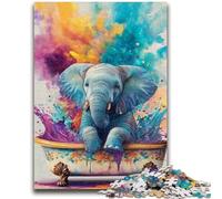 Jigsaw Puzzles for Adults 1000 Baby Elephant Taking A Bath Puzzles for Teenagers,Challenging Game for Is Ideal As A Gift for The Whole Family (50x75cm)