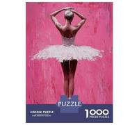 Jigsaw Puzzles for Adults 1000 Ballet Dancer in Pink Expressive Ballerina Painting Puzzle for Adults Anti-Stress Toys Improve Memory Gifts for Friends And Family 38x26cm/1000pcs