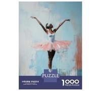 Jigsaw Puzzles for Adults 1000 Ballet Dancer in Pink Tutu Serene Elegance Ballerinas Reflection Jigsaw for Adults Relaxing Games Presents for Women Challenging To Complete 52x38cm/1000pcs